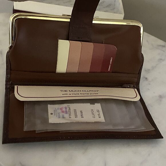 Vintage NOS Buxton Genuine Leather Brown Wallet Organizer Equestrian Vibes - Picture 5 of 11